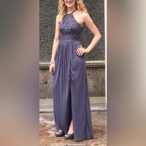 David's Bridal Gray Lace Dress